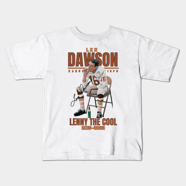 Len Dawson Aesthetic Tribute 〶 Kids T-Shirt by Terahertz'Cloth